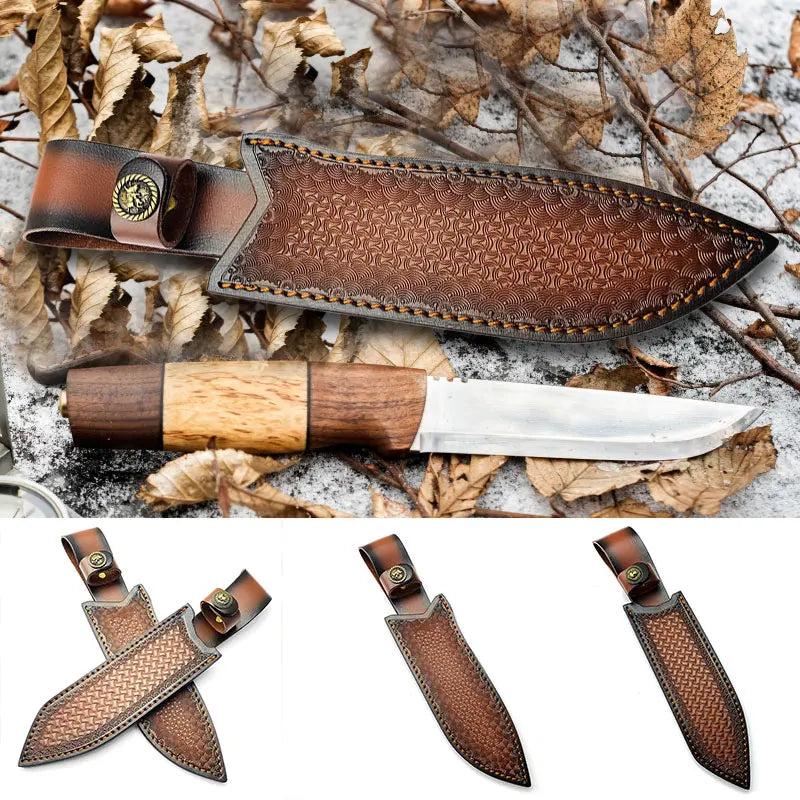 Genuine Leather Sheath for Small Outdoor Straight Knives by HitMyNeed