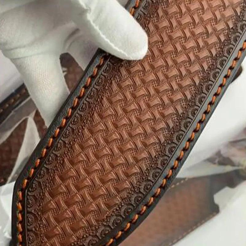 Genuine Leather Sheath for Small Outdoor Straight Knives by HitMyNeed