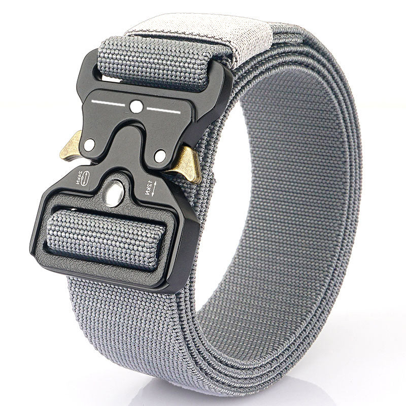 Genuine Nylon Tactical Belt with Quick-Release Buckle 01-elasticity-gray by HitMyNeed