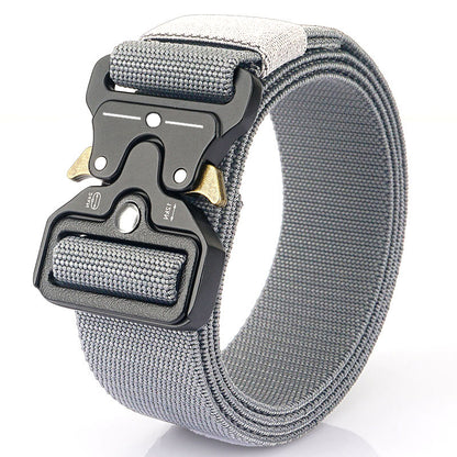 Genuine Nylon Tactical Belt with Quick-Release Buckle 01-elasticity-gray by HitMyNeed