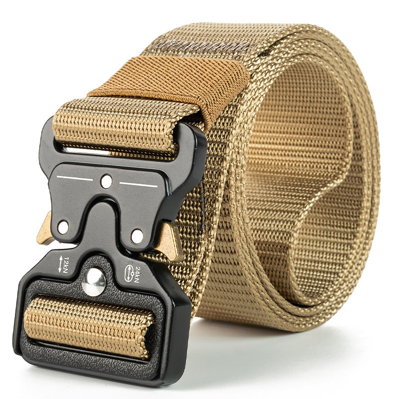 Genuine Nylon Tactical Belt with Quick-Release Buckle zv01-kaki by HitMyNeed