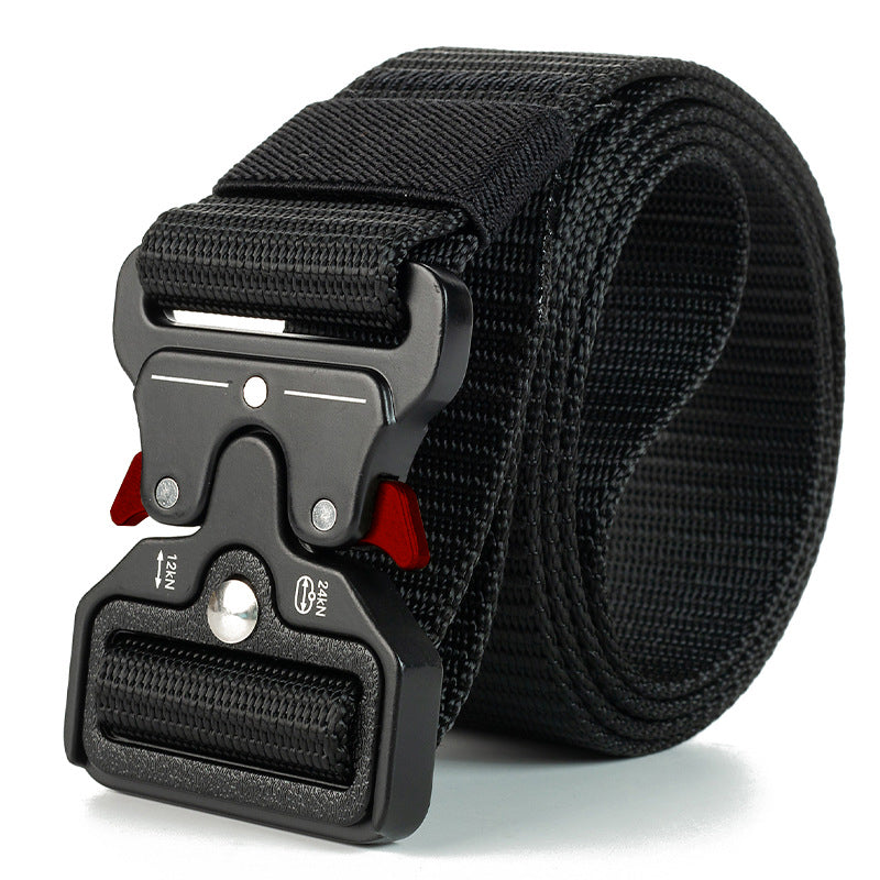 Genuine Nylon Tactical Belt with Quick-Release Buckle zv01-red-black by HitMyNeed
