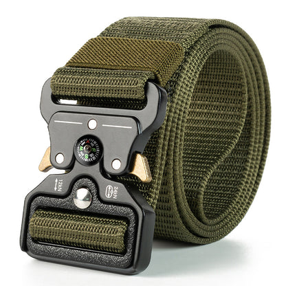 Genuine Tactical Quick-Release Nylon Belt 125cm compass-green by HitMyNeed