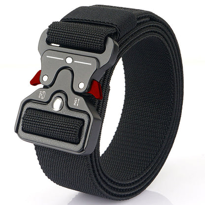 Genuine Tactical Quick-Release Nylon Belt 125cm elasticity-red-black by HitMyNeed
