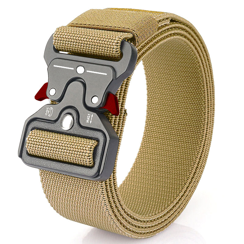 Genuine Tactical Quick-Release Nylon Belt 125cm elasticity-red-kaki by HitMyNeed