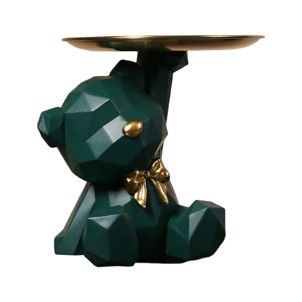 Geometric Bear Resin Key Holder & Storage Tray dark-green by HitMyNeed