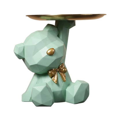 Geometric Bear Resin Key Holder & Storage Tray green by HitMyNeed