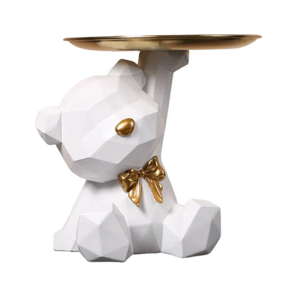 Geometric Bear Resin Key Holder & Storage Tray white by HitMyNeed