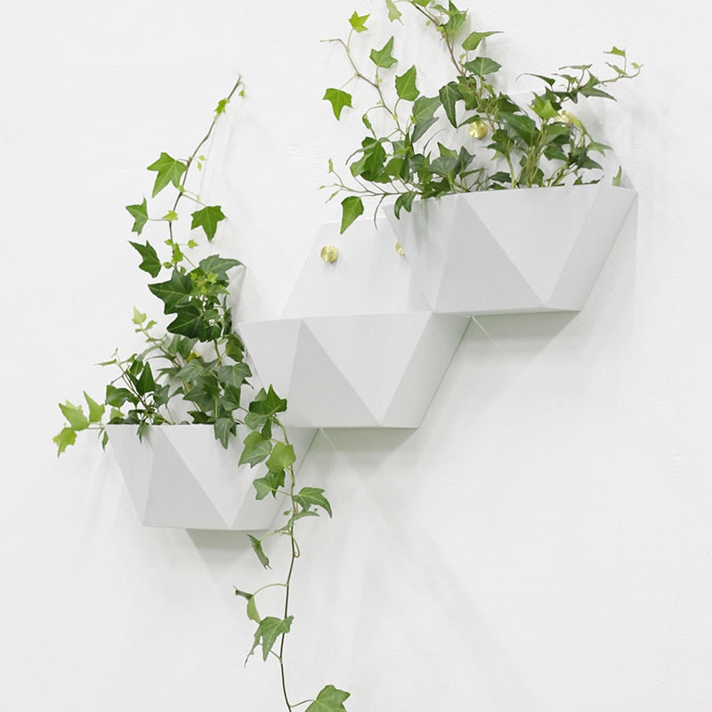 Geometric Wall Mounted Metal Plant Pot by HitMyNeed