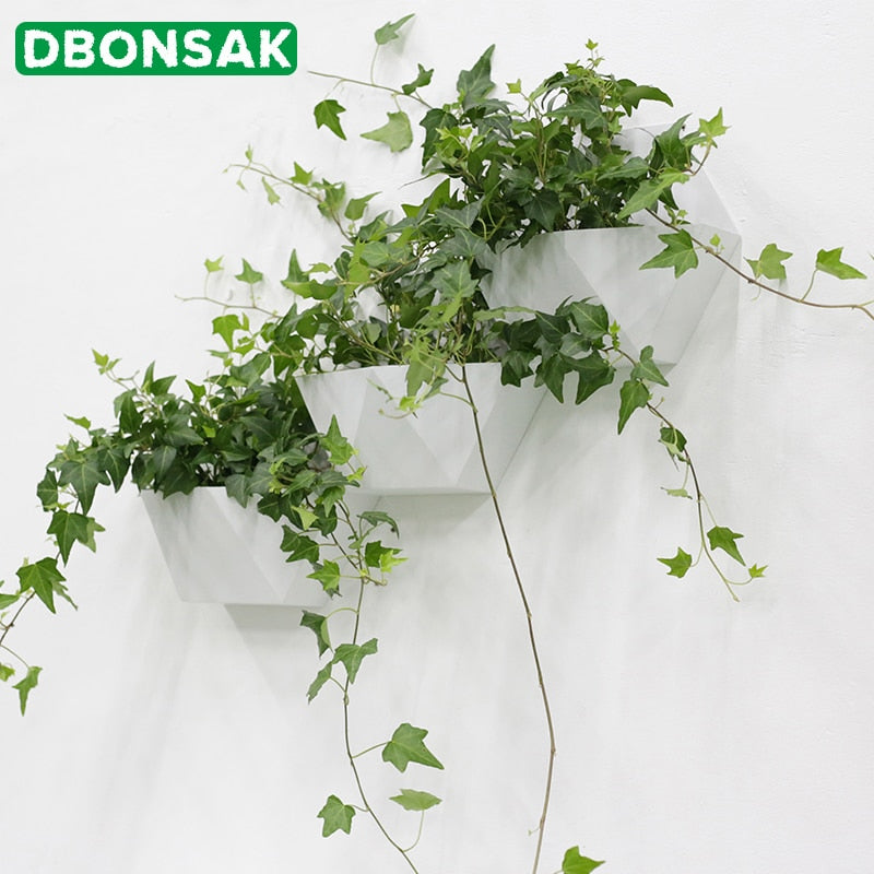 Geometric Wall Mounted Metal Plant Pot by HitMyNeed