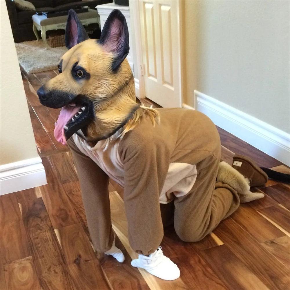 German Shepherd Full Head Latex Dog Mask by HitMyNeed
