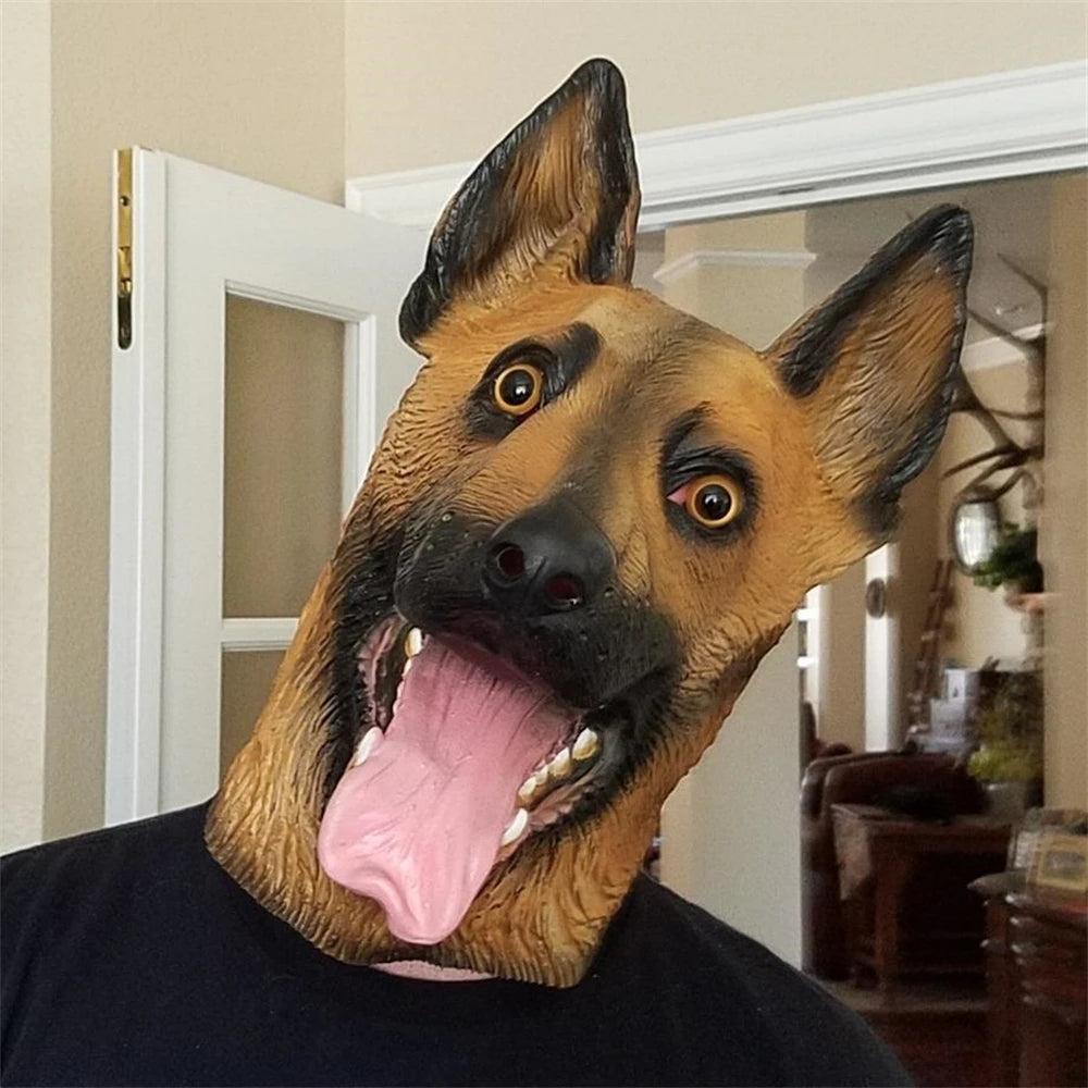 German Shepherd Full Head Latex Dog Mask by HitMyNeed