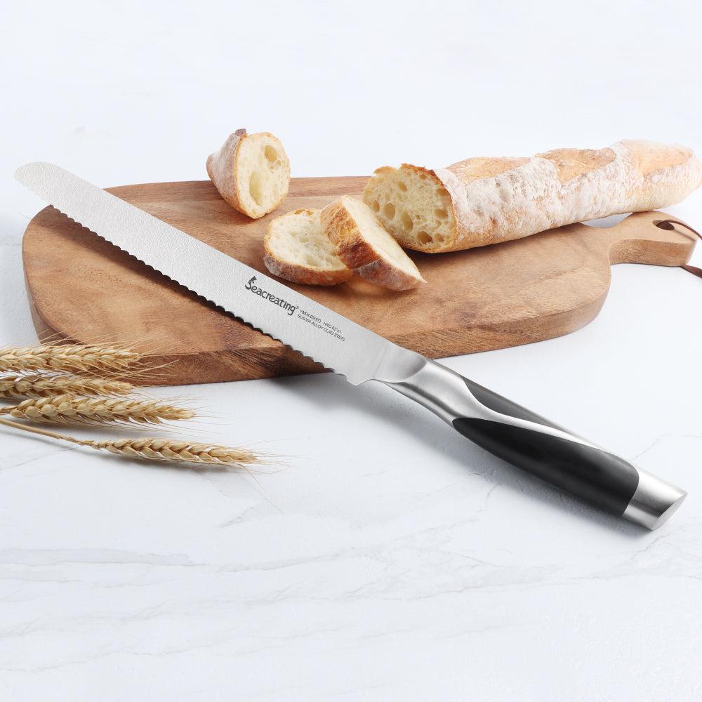 German Stainless Steel Serrated Sourdough Bread Knife by HitMyNeed