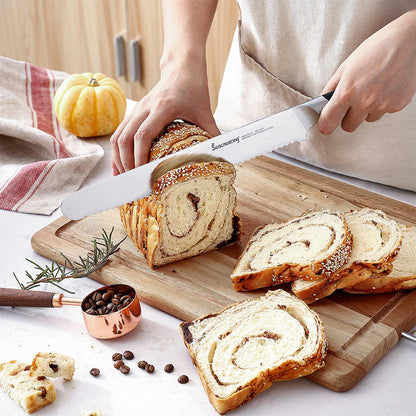 German Stainless Steel Serrated Sourdough Bread Knife by HitMyNeed