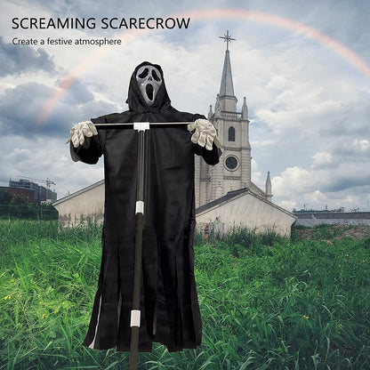 Ghost Face Scarecrow Outdoor Halloween Decoration by HitMyNeed