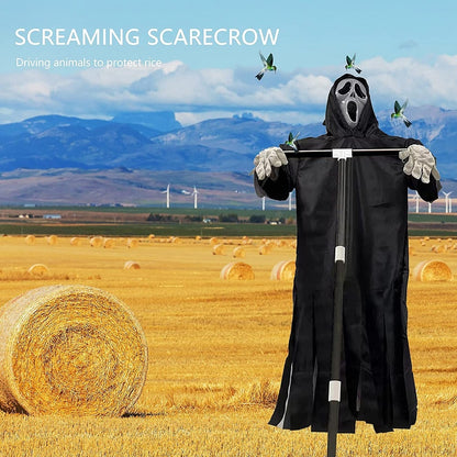 Ghost Face Scarecrow Outdoor Halloween Decoration by HitMyNeed