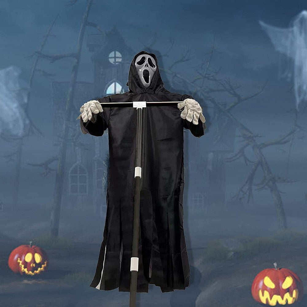 Ghost Face Scarecrow Outdoor Halloween Decoration by HitMyNeed