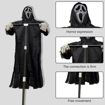 Ghost Face Scarecrow Outdoor Halloween Decoration by HitMyNeed