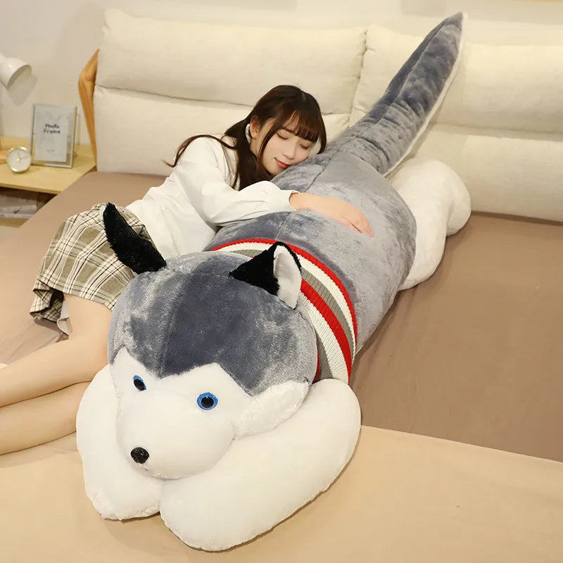 Giant Husky Dog Plush Pillow - Soft Kawaii Stuffed Toy 120cm by HitMyNeed
