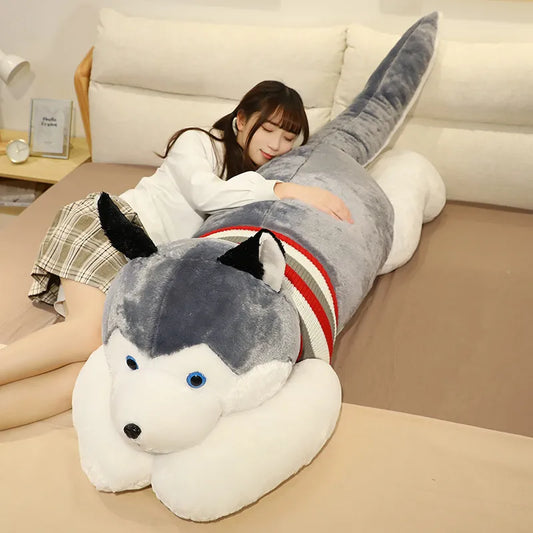 Giant Husky Dog Plush Pillow - Soft Kawaii Stuffed Toy 120cm by HitMyNeed