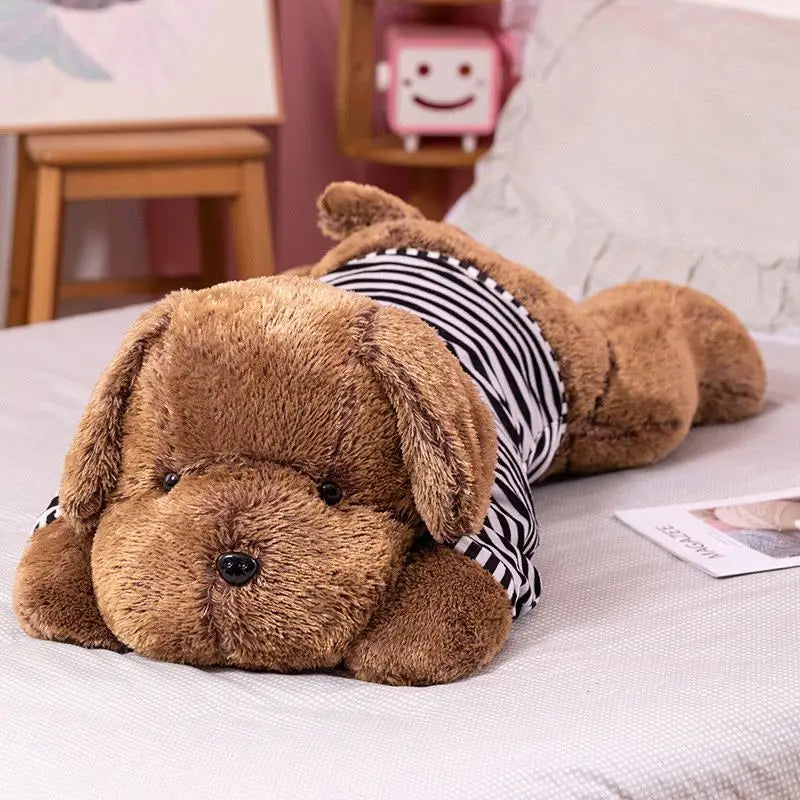 Giant Sleeping Dog Plush Pillow Toy for Kids black 120cm by HitMyNeed