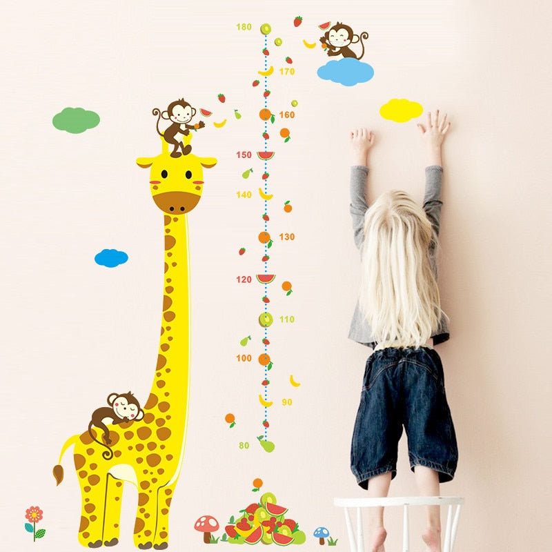 Giraffe Self-Adhesive Kids Height Chart 135cm by HitMyNeed