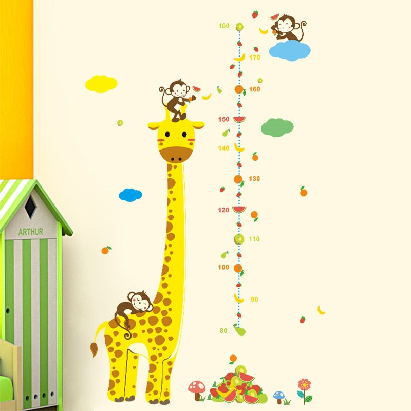 Giraffe Self-Adhesive Kids Height Chart 135cm by HitMyNeed