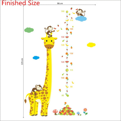 Giraffe Self-Adhesive Kids Height Chart 135cm by HitMyNeed