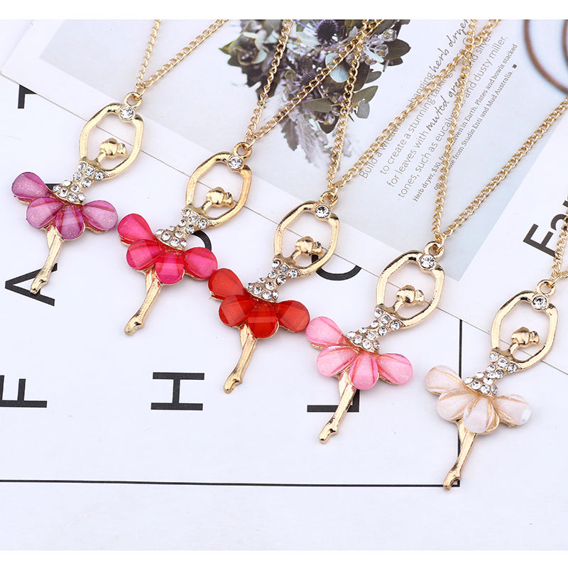 Girls Ballerina Pendant Necklace, 45cm Chain by HitMyNeed
