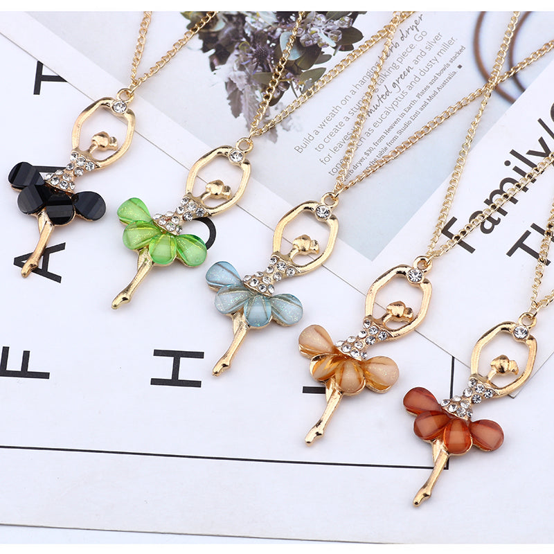 Girls Ballerina Pendant Necklace, 45cm Chain by HitMyNeed