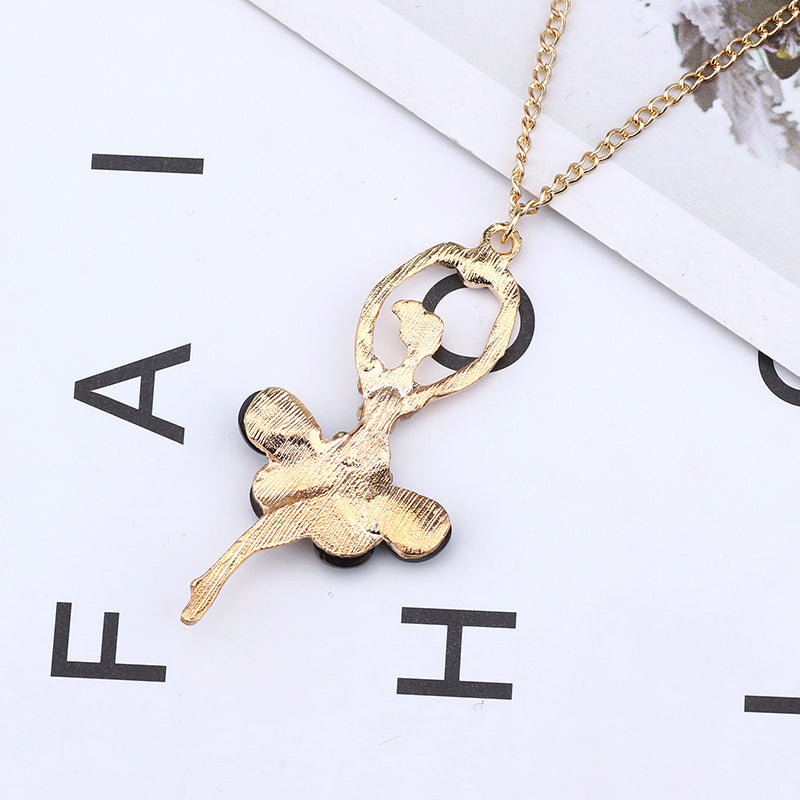 Girls Ballerina Pendant Necklace, 45cm Chain by HitMyNeed