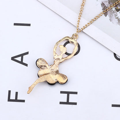 Girls Ballerina Pendant Necklace, 45cm Chain by HitMyNeed