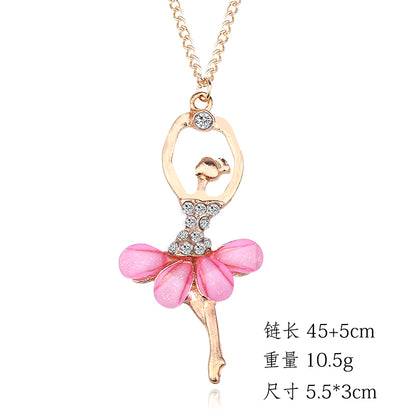 Girls Ballerina Pendant Necklace, 45cm Chain by HitMyNeed