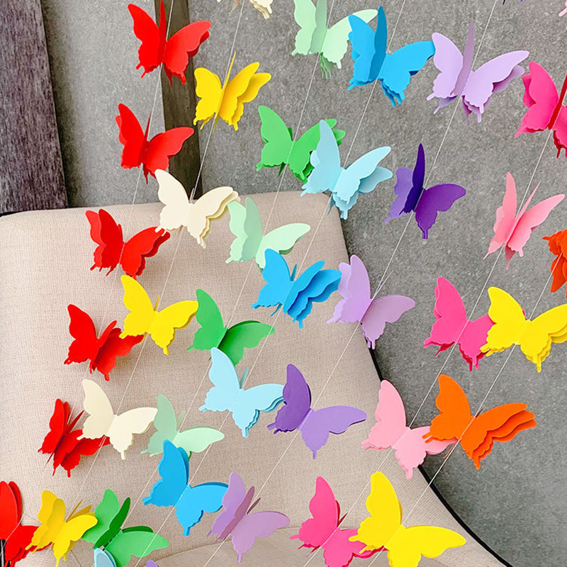 Girls Butterfly Hanging Garland 3D Paper Decoration by HitMyNeed