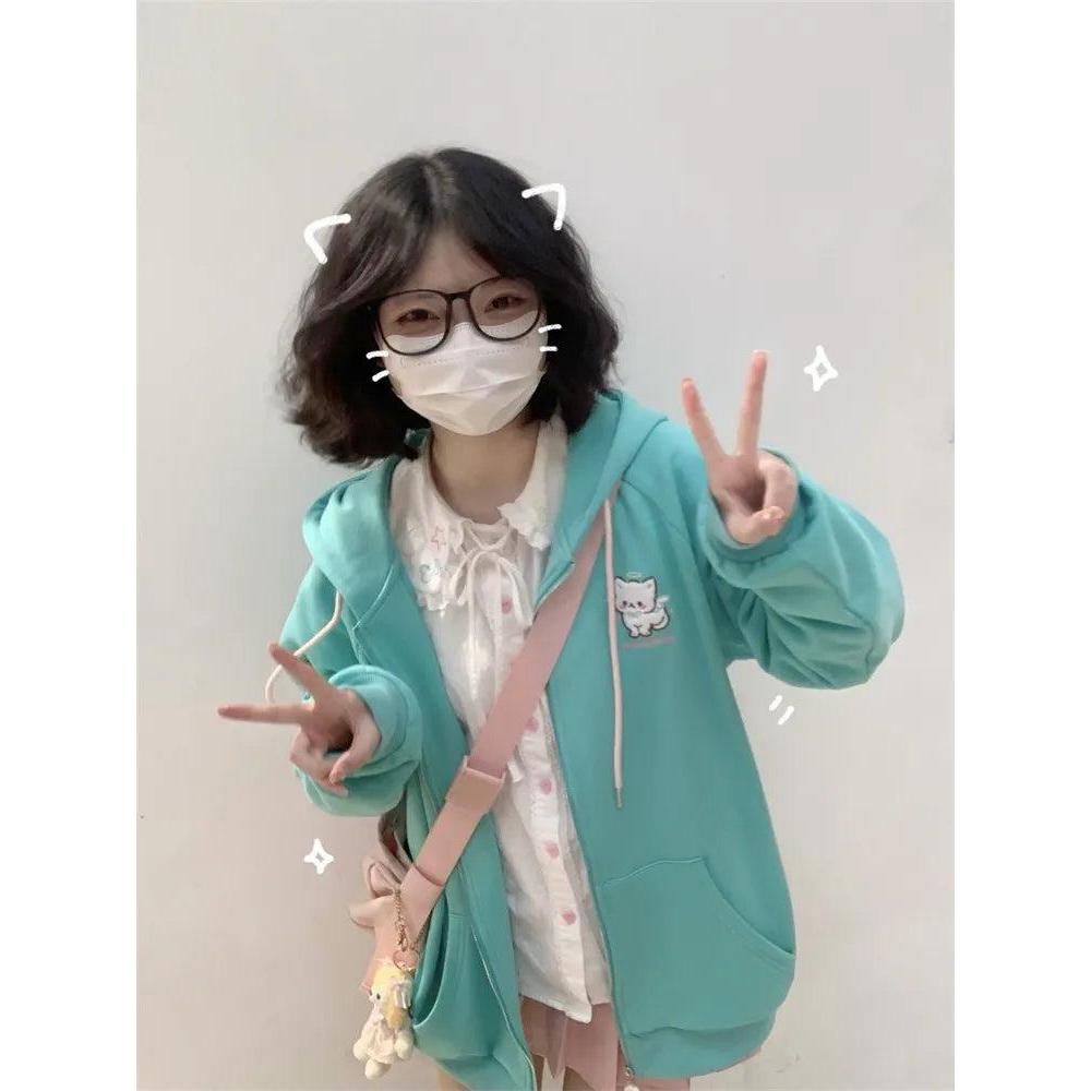 Girls Cat Ear Hoodie with Kangaroo Pocket by HitMyNeed