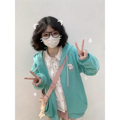 Girls Cat Ear Hoodie with Kangaroo Pocket by HitMyNeed
