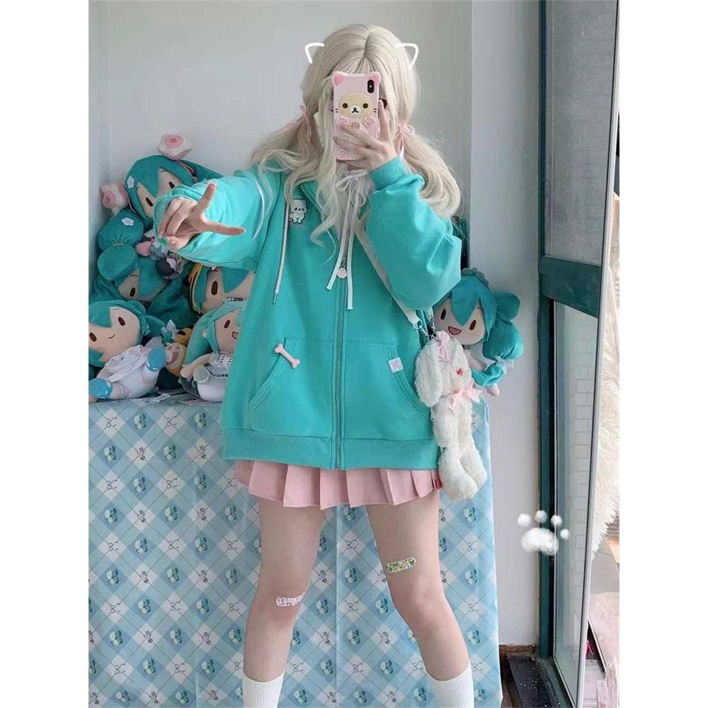 Girls Cat Ear Hoodie with Kangaroo Pocket by HitMyNeed