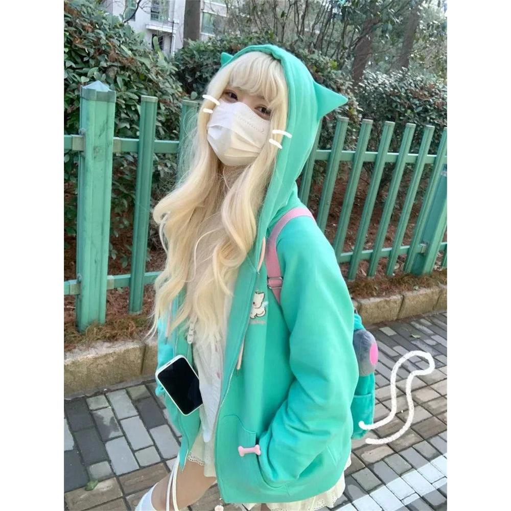 Girls Cat Ear Hoodie with Kangaroo Pocket xl by HitMyNeed