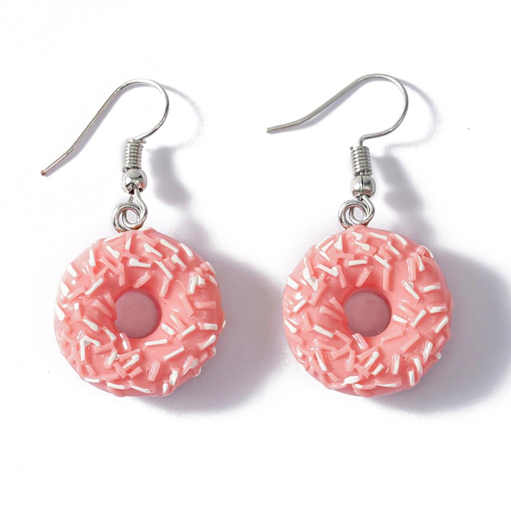 Girls Dangle Donut Earrings with 925 Silver Hooks by HitMyNeed