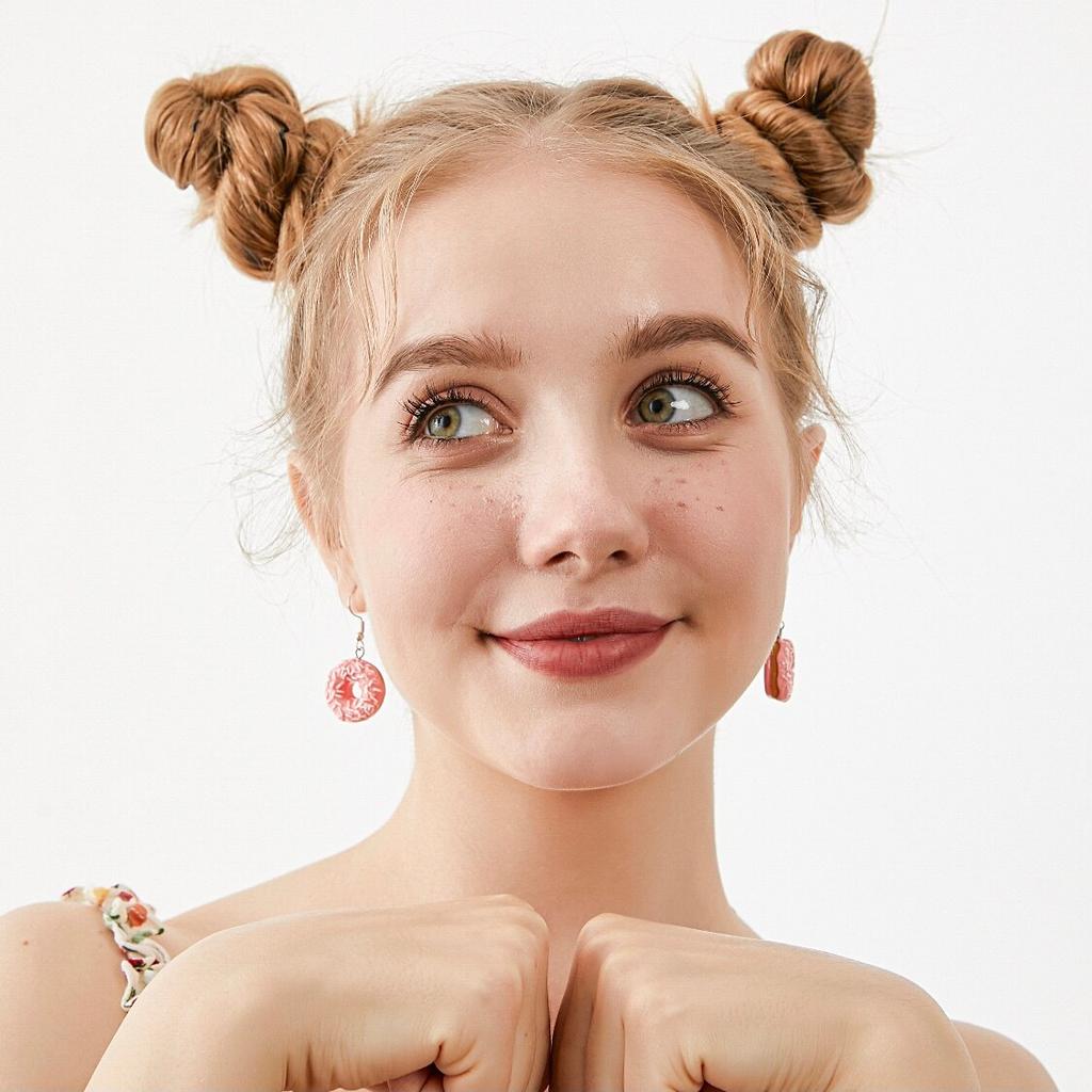 Girls Dangle Donut Earrings with 925 Silver Hooks by HitMyNeed