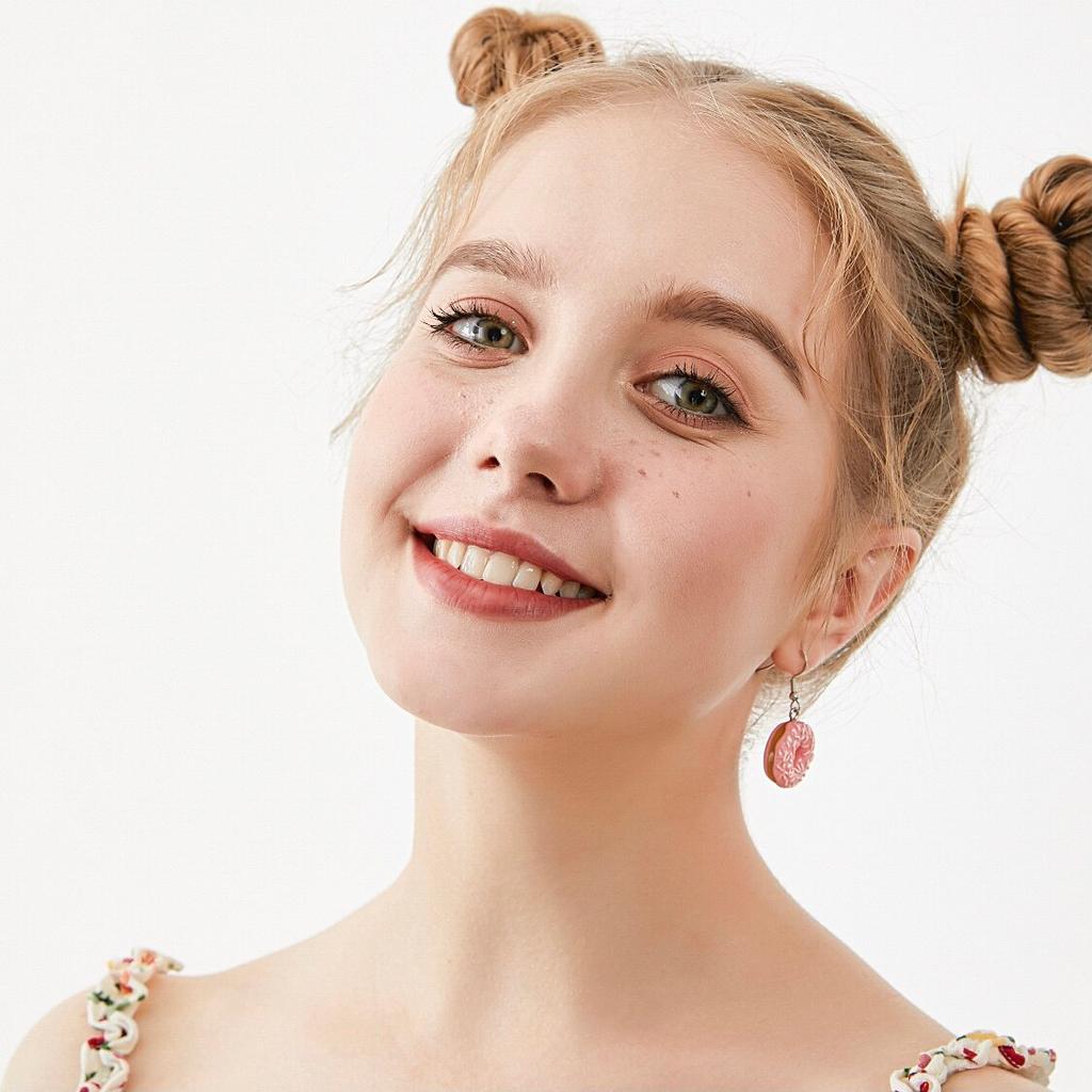 Girls Dangle Donut Earrings with 925 Silver Hooks by HitMyNeed
