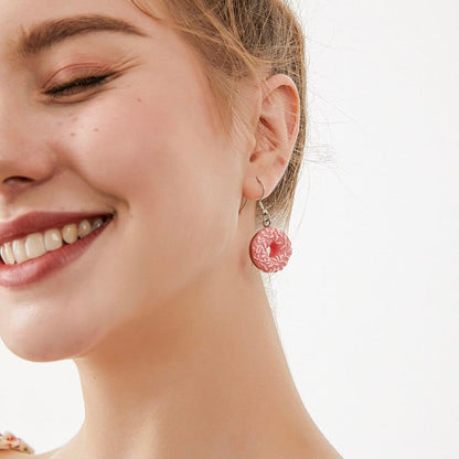 Girls Dangle Donut Earrings with 925 Silver Hooks by HitMyNeed