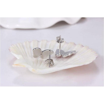 Girls Pink Butterfly Stud Earrings in Sterling Silver by HitMyNeed