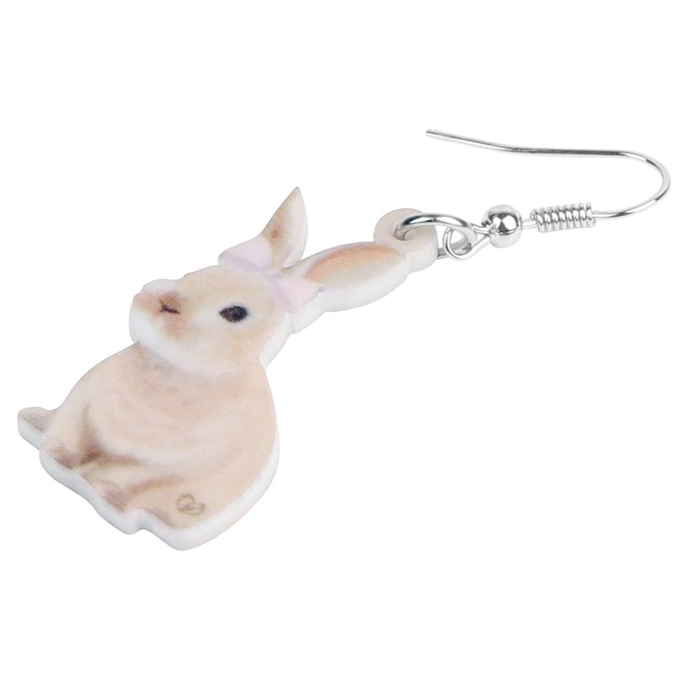 Girls Rabbit Dangle Earrings Acrylic Cute Accessory by HitMyNeed
