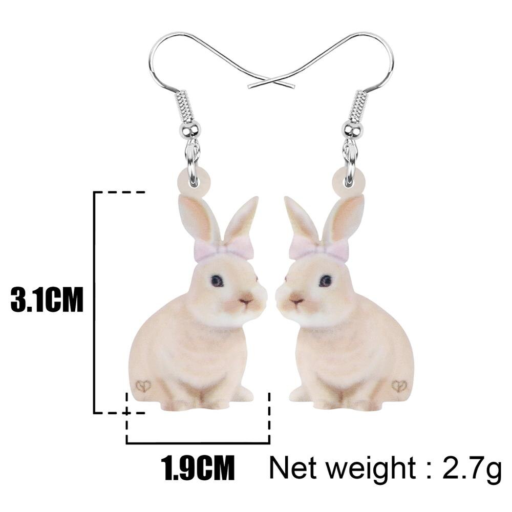 Girls Rabbit Dangle Earrings Acrylic Cute Accessory by HitMyNeed