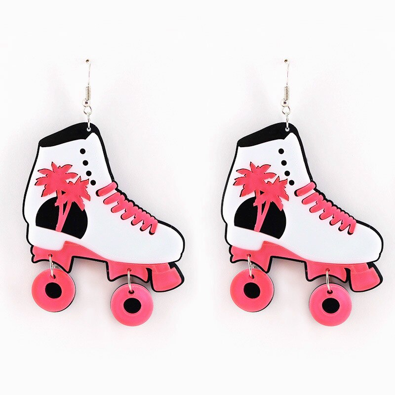 Girls Roller Skate Dangle Earrings Acrylic by HitMyNeed