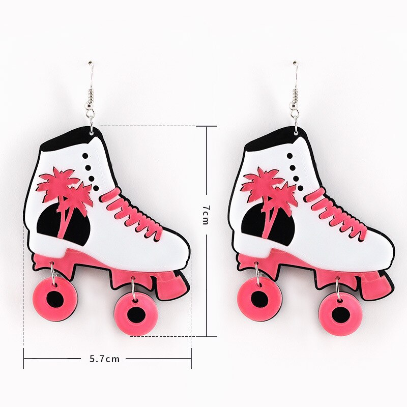 Girls Roller Skate Dangle Earrings Acrylic by HitMyNeed