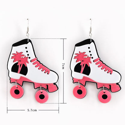 Girls Roller Skate Dangle Earrings Acrylic by HitMyNeed