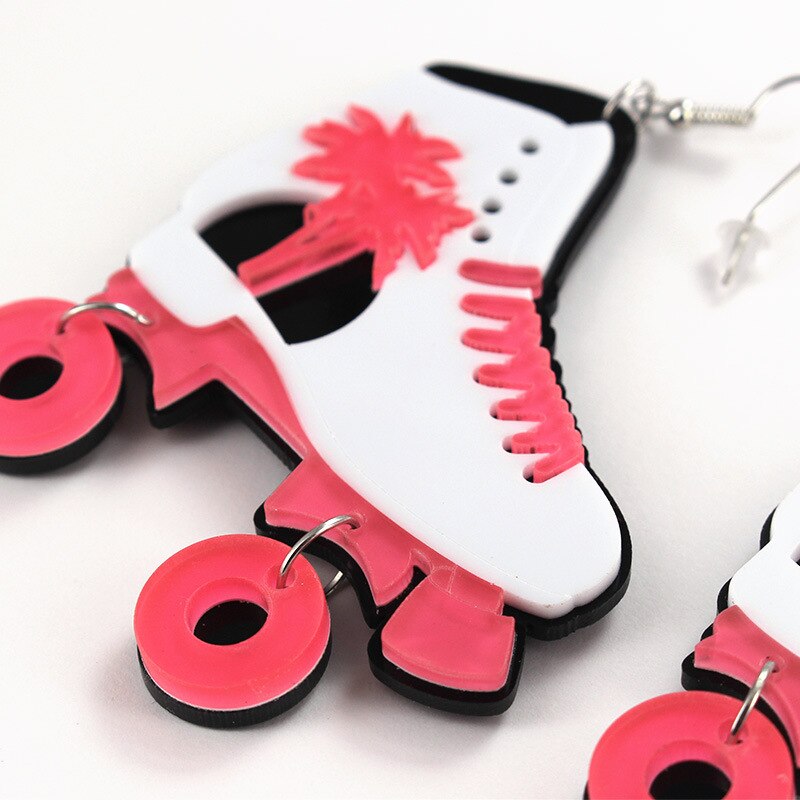 Girls Roller Skate Dangle Earrings Acrylic by HitMyNeed