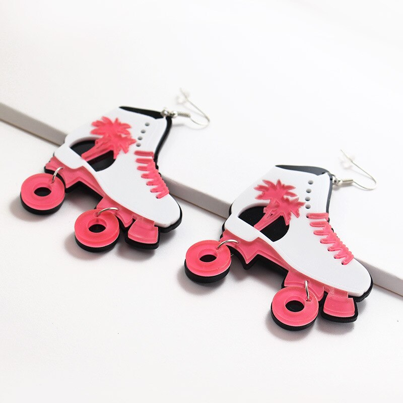 Girls Roller Skate Dangle Earrings Acrylic by HitMyNeed